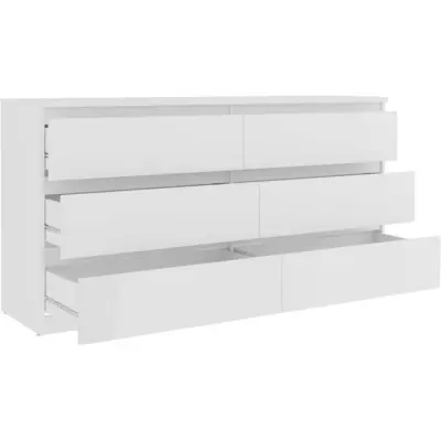 Commode CHELSEA 6 Tiroirs Blanc Mat - Éco-friendly et élégante