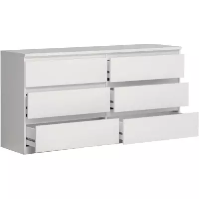 Commode CHELSEA 6 Tiroirs Blanc Mat - Éco-friendly et élégante