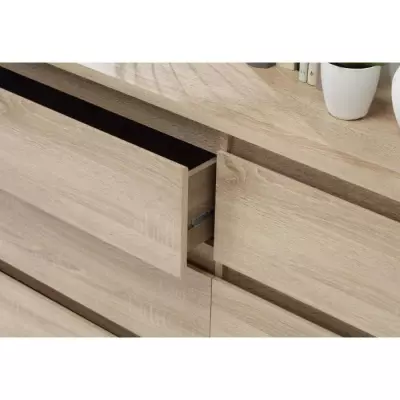 Commode CHELSEA 6 Tiroirs - Bois Certifié FSC® - L 154 x P 42,2 x H 79,9 cm
