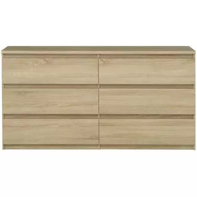 Commode CHELSEA 6 Tiroirs - Bois Certifié FSC® - L 154 x P 42,2 x H 79,9 cm