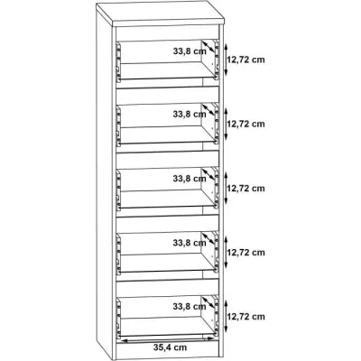 Commode CHELSEA 5 tiroirs - Style moderne - KILOX et blanc