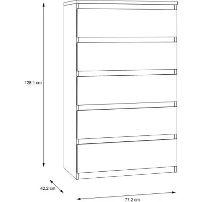 Commode CHELSEA 5 tiroirs - Chêne Sonoma - Organisation optimale