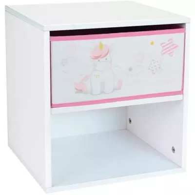 Table de chevet Licorne pour enfants (36x40x10 cm)