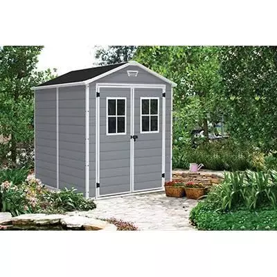 Abri de jardin 4,4 m² avec plancher en résine Premium 86 Gris