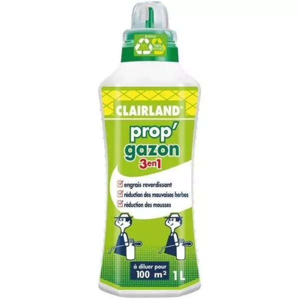 CLAIRLAND Engrais Gazon liquide PROP'GAZON 3 en 1 - concentré 1 L