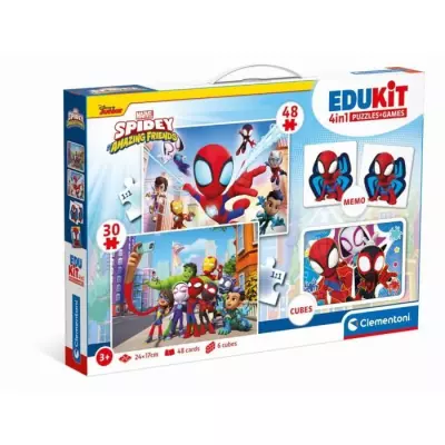 Coffret éducatif Spidey 4 en 1 - Puzzles, mémo, jeu de cubes - Italien - Dés 4