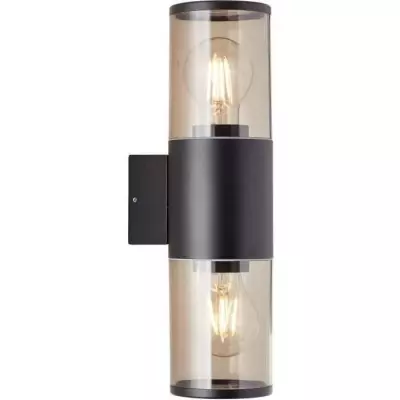 Applique extérieure SERGIORO BRILLIANT noir dépoli - Design moderne - 2xE27 20W