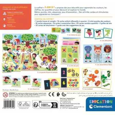 Clementoni Coffret de 8 jeux éducatifs pour enfants de 3 ans
