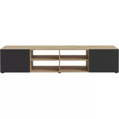Meuble TV PILVI - Chene et noir - Style contemporain