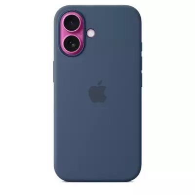 Coque iPhone 16 en silicone avec MagSafe et Denim - Ultra pratique!