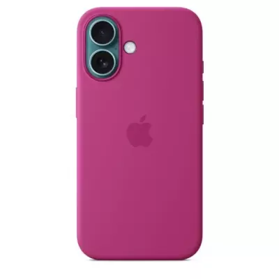 Coque en silicone avec MagSafe pour APPLE iPhone 16 - Fuchsia