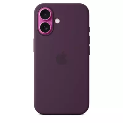 Coque iPhone 16 en silicone avec MagSafe - Plum