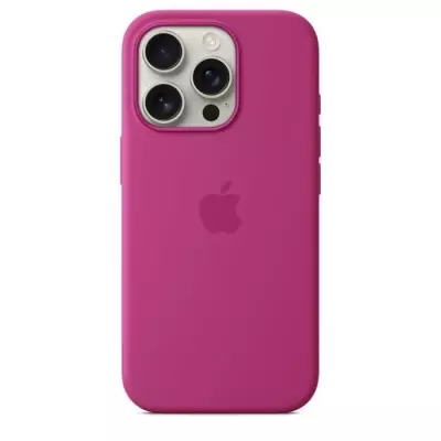Coque iPhone 16 Pro en silicone avec MagSafe - Fuchsia