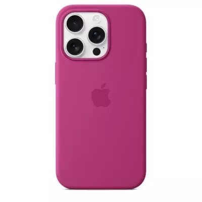 Coque iPhone 16 Pro en silicone avec MagSafe - Fuchsia