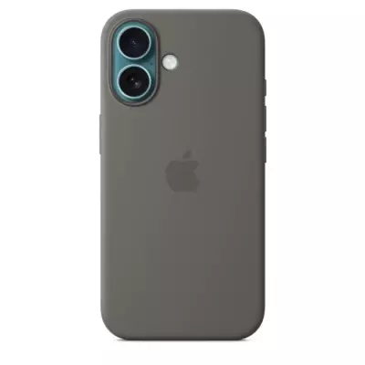 Coque iPhone 16 en silicone avec MagSafe - Stone Gray