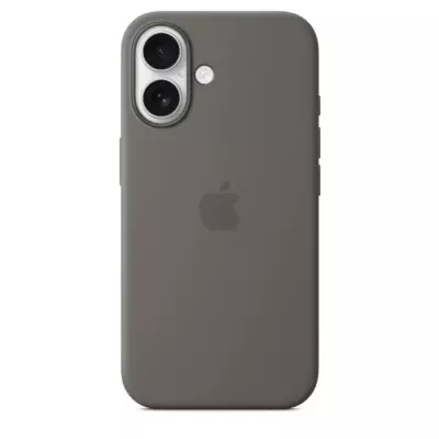 Coque iPhone 16 en silicone avec MagSafe - Stone Gray