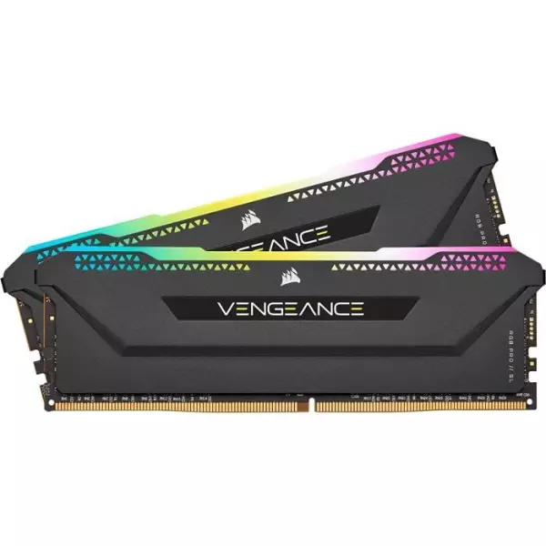 Mémoire RAM - CORSAIR - Vengeance RGB Pro SL DDR4 - 16GB 2x8GB DIMM - 3200 MHz - 1.35V - Noir (CMH16GX4M2E3200C)