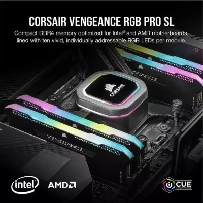 Mémoire RAM CORSAIR Vengeance RGB Pro SL DDR4 16GB - Noir