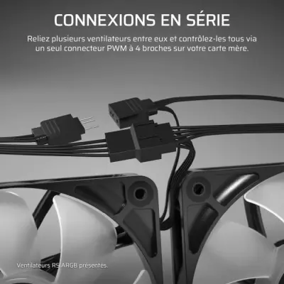 Ventilateur PWM 120mm CORSAIR RS120 Blanc - Refroidissement efficace