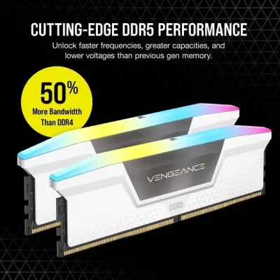 CORSAIR Vengeance RGB DDR5 - 32Go 5200MHz Blanc