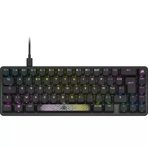 Clavier gaming optique et mécanique - CORSAIR - K65 PRO MINI - Rétroéclaire LED RGB - Switchs CORSAIR OPX - Noir