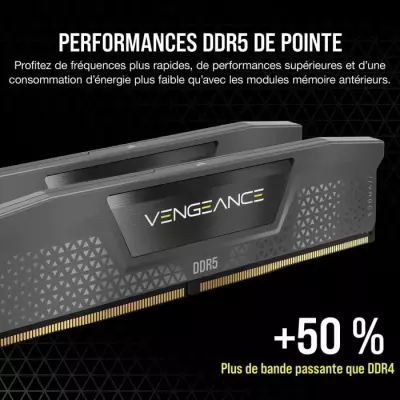 CORSAIR Vengeance DDR5 RAM 64Go (2x32Go) 5600MHz - Gris | AMD EXPO Compatible