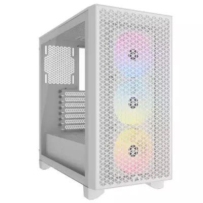 Boitier PC CORSAIR 3000D RGB Blanc - ATX Moyen-tour