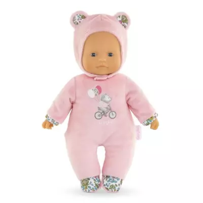 Mon Doudou COROLLE - Pti' Coeur Ours Rose - 30 cm - senteur de vanille