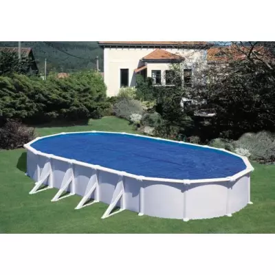 Bâche été à bulles pour piscine autoportante 6,10x3,75m - 0,18mm