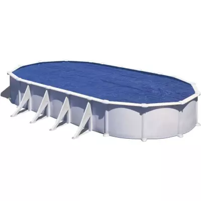 Bâche été à bulles pour piscine autoportante 6,10x3,75m - 0,18mm