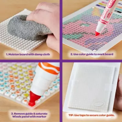 Créatif - CRAYOLA - Wixels Coffret Animaux - Art coloré et lavable