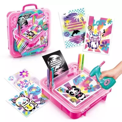 Canal Toys - Mallette Airbrush Art avec pochoirs et feutres