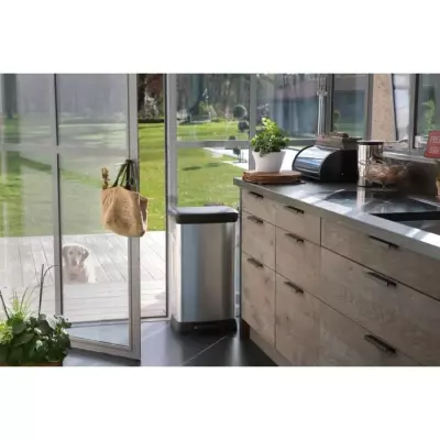 Poubelle à pédale CURVER - 50L - Métal recyclé