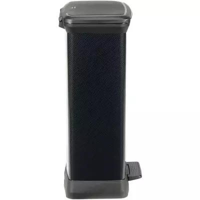 Poubelle à pédale rectangulaire CURVER Decobin - 50 L - Noir carbone