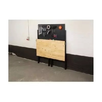 Établi pliable DEFPRO en acier et bois - Charge outillage 50 kg