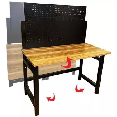 Établi pliable DEFPRO en acier et bois - Charge outillage 50 kg