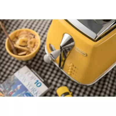 Grille-pain DELONGHI ICONA CAPITALS - Jaune - Chauffe viennoiseries