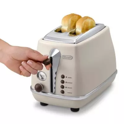 Grille-pain Delonghi Icona Vintage - 2 tranches - Beige brillant