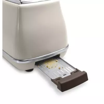 Grille-pain Delonghi Icona Vintage - 2 tranches - Beige brillant