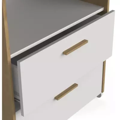 Ensemble duo lit + commode à langer 60x120 cm - NAILI Hamilton/Blanc - Responsable & Certifié