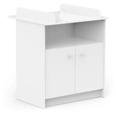 Commode à langer 2 portes HELICIA - Blanc mat - Fabriqué en France