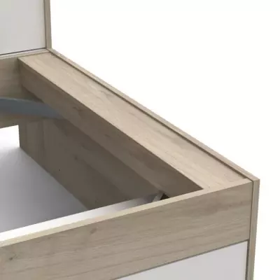 Lit enfant LIFE 1 personne - 90x190/200 - Rangements - Chene et blanc