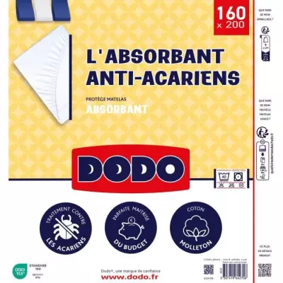 Protégez votre matelas avec ce protège-matelas absorbant en coton - 160x200 cm