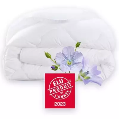 Couette 220x240 cm DODO CHAMPS DE LIN Chaude 450g/m² - Douce et Chaude