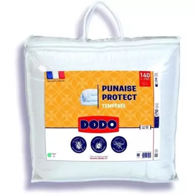 Couette DODO tempérée 300gr/m² 140x200 cm - Anti punaise, anti acarien - Blanc