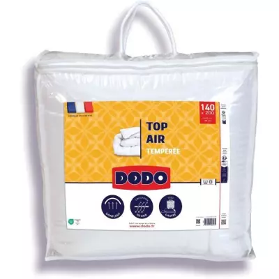 Couette tempérée DODO TOP AIR 140x200cm 300g/m² Blanc