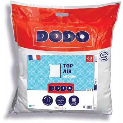 Oreiller DODO MEDIUM TOP AIR - 60 x 60 cm - Blanc