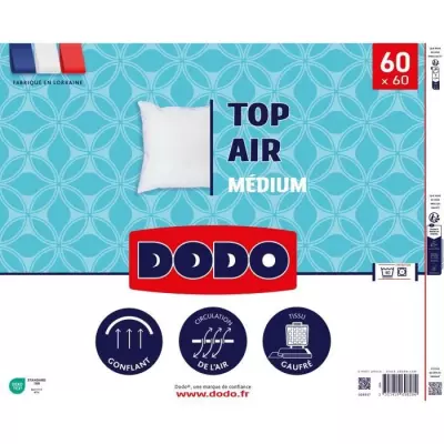 Oreiller DODO MEDIUM TOP AIR - 60 x 60 cm - Blanc