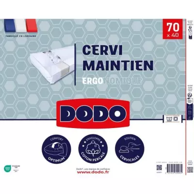 Oreiller ferme DODO maintien cervical 40 x 70 cm - Blanc