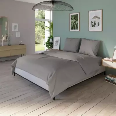 Housse de couette DODO 240x220 cm - Antibactérien - Taupe